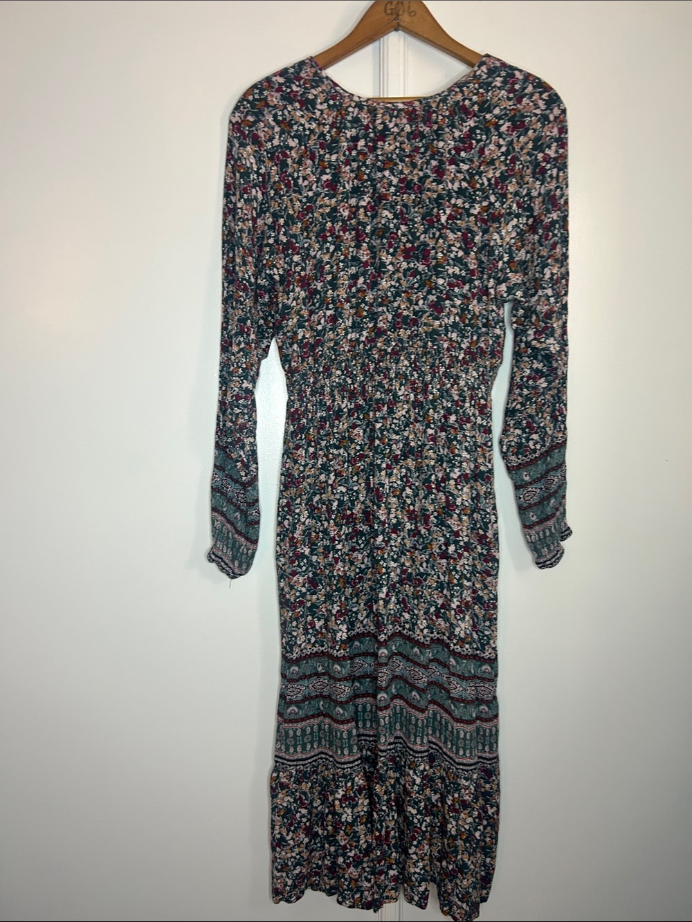 Knox Rose Floral Boho Smocked Midi Dress - Picture 8 of 8